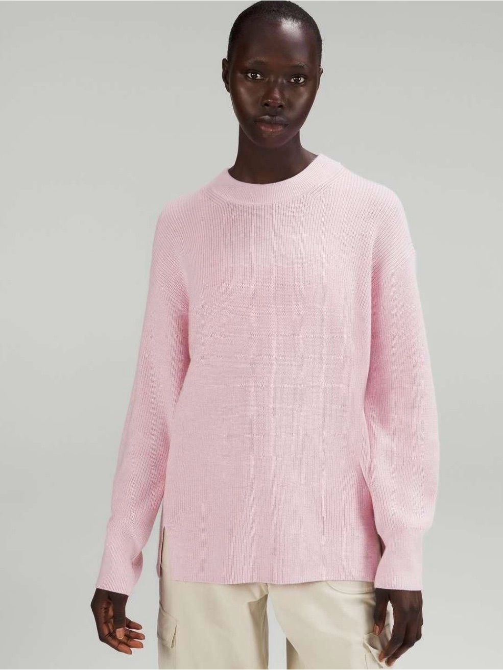 Lululemon Merino Wool Blend Ribbed Crewneck Sweater